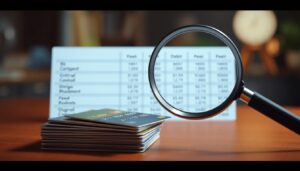 Étape par étape pour comparer les frais entre différentes cartes